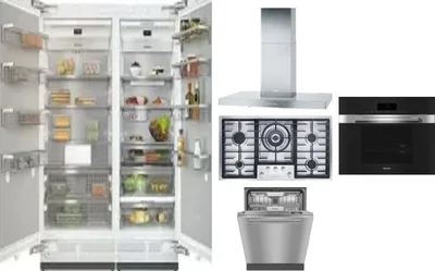 6 Piece Package Includes Refrigerator, Freezer, Cooktop, Wall Oven, Hood And Dishwasher
