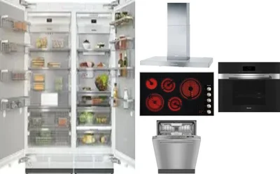 6 Piece Package Includes Refrigerator, Freezer, Cooktop, Wall Oven, Hood And Dishwasher