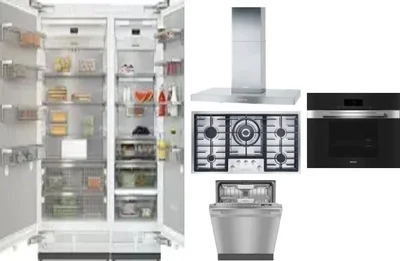 6 Piece Package Includes Refrigerator, Freezer, Cooktop, Wall Oven, Hood And Dishwasher