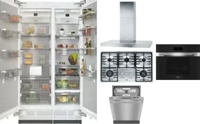 6 Piece Package Includes Refrigerator, Freezer, Cooktop, Wall Oven, Hood And Dishwasher