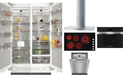 6 Piece Package Includes Refrigerator, Freezer, Cooktop, Wall Oven, Hood And Dishwasher