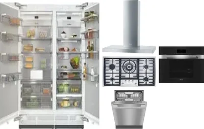 6 Piece Package Includes Refrigerator, Freezer, Cooktop, Wall Oven, Hood And Dishwasher