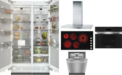 6 Piece Package Includes Refrigerator, Freezer, Cooktop, Wall Oven, Hood And Dishwasher