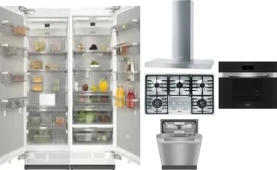 6 Piece Package Includes Refrigerator, Freezer, Cooktop, Wall Oven, Hood And Dishwasher
