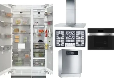 6 Piece Package Includes Refrigerator, Freezer, Cooktop, Wall Oven, Hood And Dishwasher