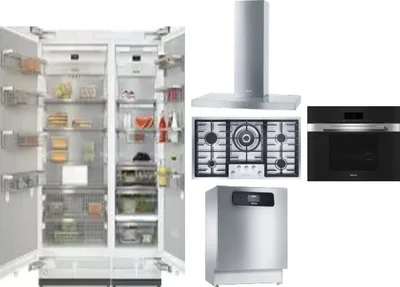 6 Piece Package Includes Refrigerator, Freezer, Cooktop, Wall Oven, Hood And Dishwasher