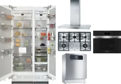 6 Piece Package Includes Refrigerator, Freezer, Cooktop, Wall Oven, Hood And Dishwasher