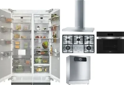 6 Piece Package Includes Refrigerator, Freezer, Cooktop, Wall Oven, Hood And Dishwasher
