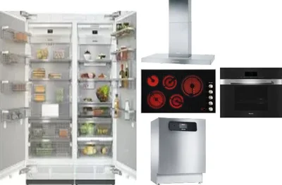 6 Piece Package Includes Refrigerator, Freezer, Cooktop, Wall Oven, Hood And Dishwasher