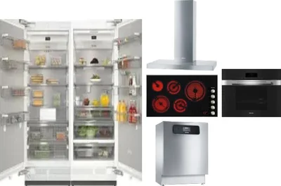 6 Piece Package Includes Refrigerator, Freezer, Cooktop, Wall Oven, Hood And Dishwasher