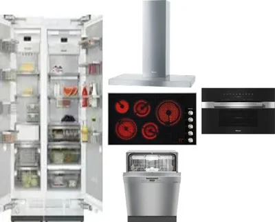 6 Piece Package Includes Refrigerator, Freezer, Cooktop, Wall Oven, Hood And Dishwasher