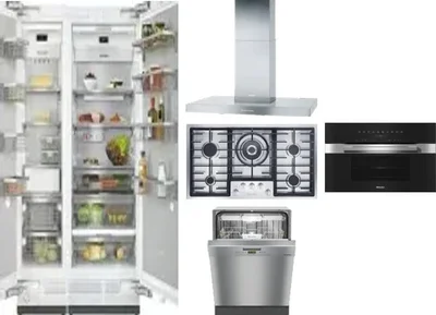6 Piece Package Includes Refrigerator, Freezer, Cooktop, Wall Oven, Hood And Dishwasher