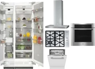 6 Piece Package Includes Refrigerator, Freezer, Cooktop, Wall Oven, Hood And Dishwasher