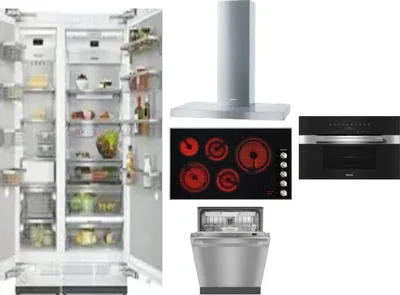 6 Piece Package Includes Refrigerator, Freezer, Cooktop, Wall Oven, Hood And Dishwasher
