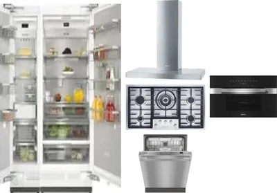 6 Piece Package Includes Refrigerator, Freezer, Cooktop, Wall Oven, Hood And Dishwasher