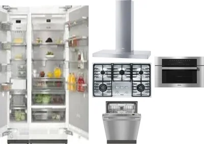 6 Piece Package Includes Refrigerator, Freezer, Cooktop, Wall Oven, Hood And Dishwasher