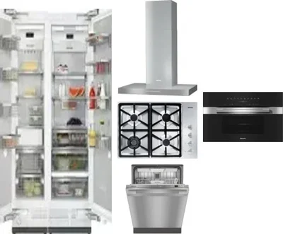 6 Piece Package Includes Refrigerator, Freezer, Cooktop, Wall Oven, Hood And Dishwasher