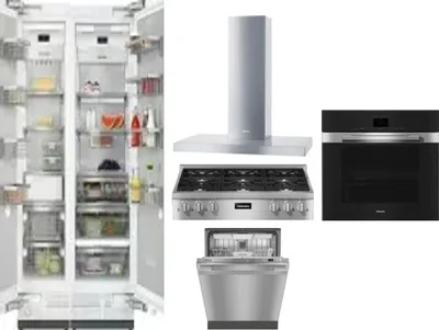 6 Piece Package Includes Refrigerator, Freezer, Cooktop, Wall Oven, Hood And Dishwasher