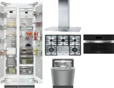 6 Piece Package Includes Refrigerator, Freezer, Cooktop, Wall Oven, Hood And Dishwasher