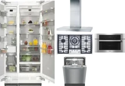 6 Piece Package Includes Refrigerator, Freezer, Cooktop, Wall Oven, Hood And Dishwasher