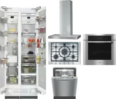 6 Piece Package Includes Refrigerator, Freezer, Cooktop, Wall Oven, Hood And Dishwasher