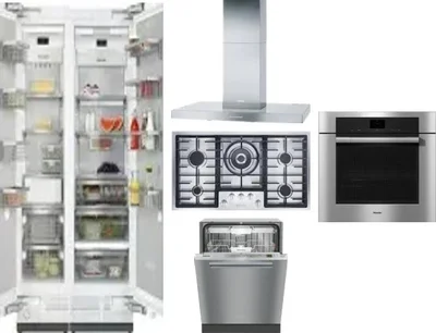 6 Piece Package Includes Refrigerator, Freezer, Cooktop, Wall Oven, Hood And Dishwasher