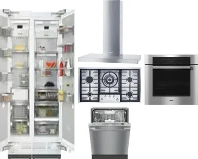 6 Piece Package Includes Refrigerator, Freezer, Cooktop, Wall Oven, Hood And Dishwasher