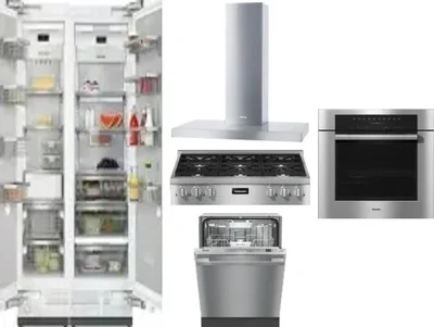 6 Piece Package Includes Refrigerator, Freezer, Cooktop, Wall Oven, Hood And Dishwasher