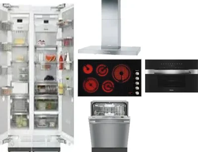 6 Piece Package Includes Refrigerator, Freezer, Cooktop, Wall Oven, Hood And Dishwasher