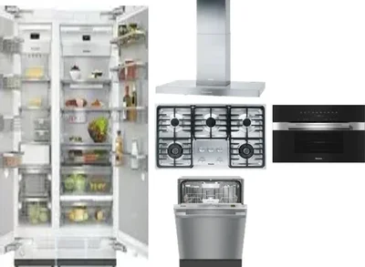 6 Piece Package Includes Refrigerator, Freezer, Cooktop, Wall Oven, Hood And Dishwasher