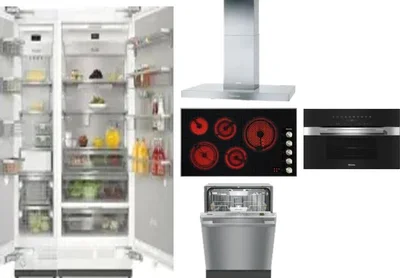 6 Piece Package Includes Refrigerator, Freezer, Cooktop, Wall Oven, Hood And Dishwasher