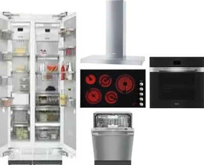 6 Piece Package Includes Refrigerator, Freezer, Cooktop, Wall Oven, Hood And Dishwasher