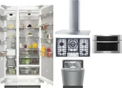 6 Piece Package Includes Refrigerator, Freezer, Cooktop, Wall Oven, Hood And Dishwasher