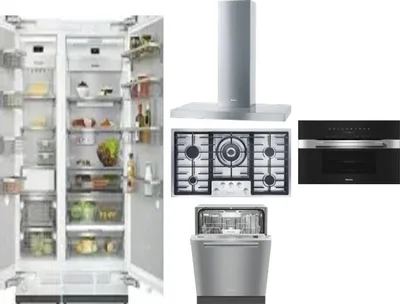 6 Piece Package Includes Refrigerator, Freezer, Cooktop, Wall Oven, Hood And Dishwasher