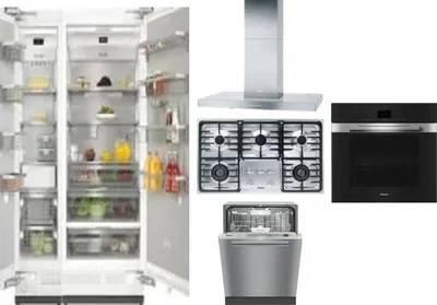 6 Piece Package Includes Refrigerator, Freezer, Cooktop, Wall Oven, Hood And Dishwasher