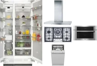 6 Piece Package Includes Refrigerator, Freezer, Cooktop, Wall Oven, Hood And Dishwasher