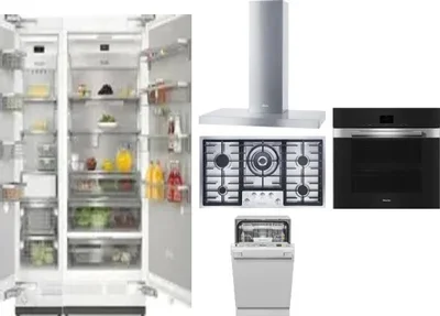 6 Piece Package Includes Refrigerator, Freezer, Cooktop, Wall Oven, Hood And Dishwasher