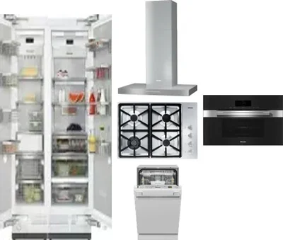 6 Piece Package Includes Refrigerator, Freezer, Cooktop, Wall Oven, Hood And Dishwasher