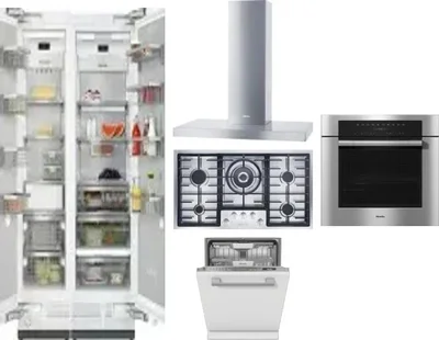 6 Piece Package Includes Refrigerator, Freezer, Cooktop, Wall Oven, Hood And Dishwasher