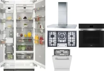 6 Piece Package Includes Refrigerator, Freezer, Cooktop, Wall Oven, Hood And Dishwasher