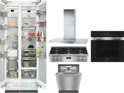 6 Piece Package Includes Refrigerator, Freezer, Cooktop, Wall Oven, Hood And Dishwasher