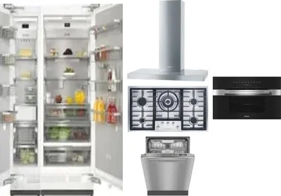 6 Piece Package Includes Refrigerator, Freezer, Cooktop, Wall Oven, Hood And Dishwasher