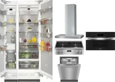 6 Piece Package Includes Refrigerator, Freezer, Cooktop, Wall Oven, Hood And Dishwasher