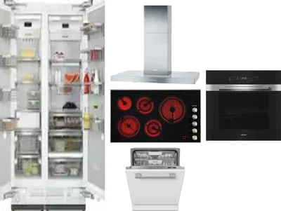 6 Piece Package Includes Refrigerator, Freezer, Cooktop, Wall Oven, Hood And Dishwasher