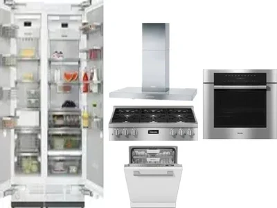 6 Piece Package Includes Refrigerator, Freezer, Cooktop, Wall Oven, Hood And Dishwasher