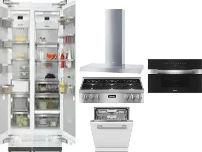 6 Piece Package Includes Refrigerator, Freezer, Cooktop, Wall Oven, Hood And Dishwasher