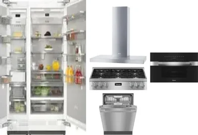 6 Piece Package Includes Refrigerator, Freezer, Cooktop, Wall Oven, Hood And Dishwasher