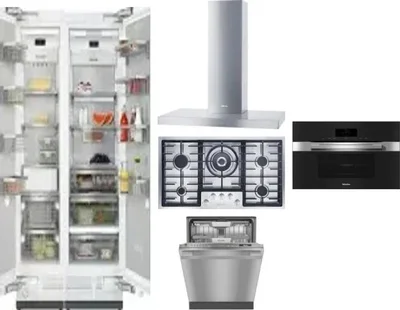 6 Piece Package Includes Refrigerator, Freezer, Cooktop, Wall Oven, Hood And Dishwasher