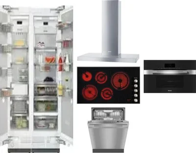 6 Piece Package Includes Refrigerator, Freezer, Cooktop, Wall Oven, Hood And Dishwasher