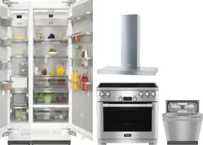 5 Piece Package Includes Refrigerator, Freezer, Range, Hood And Dishwasher